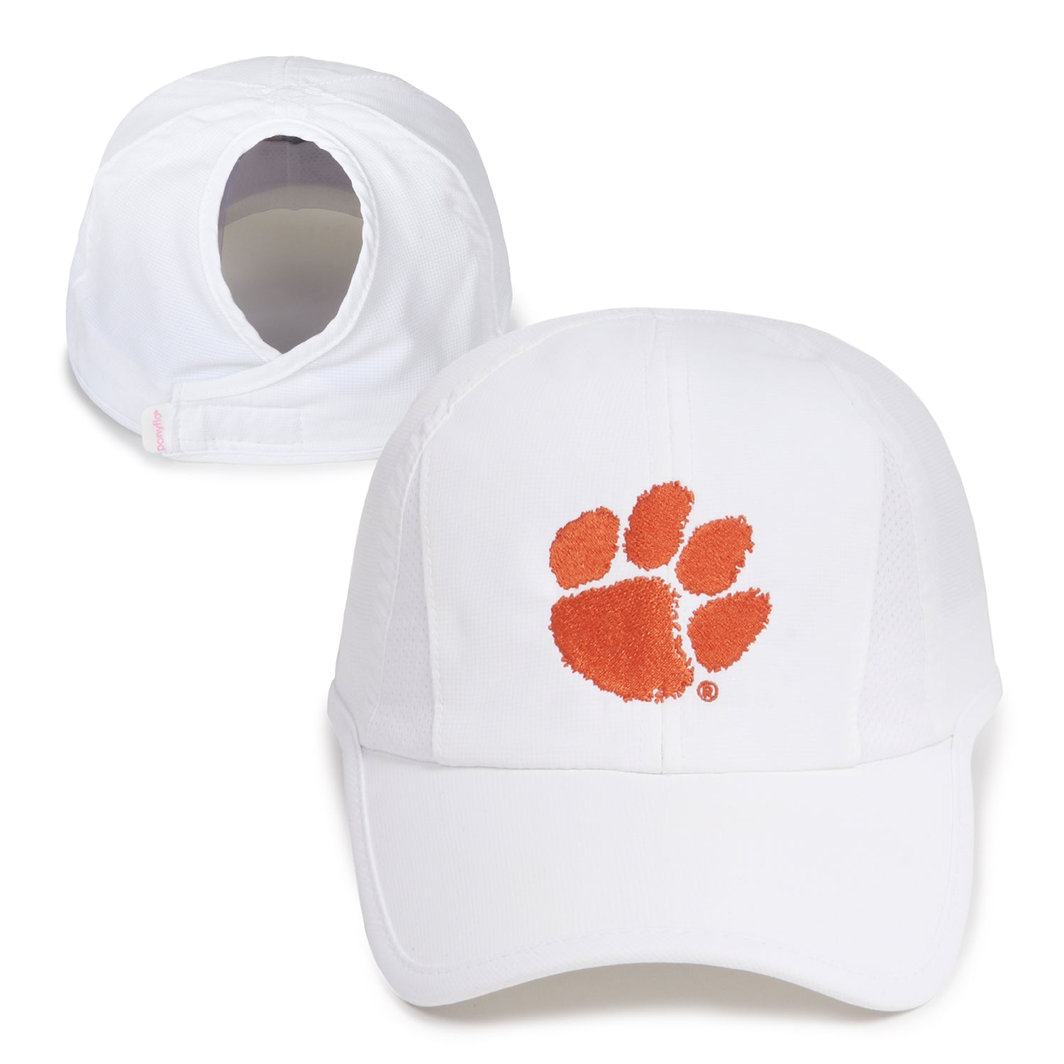 Women’s Clemson Tiger’s Glow in Dark Rhinestone Bling Sparkle Baseball Hat Cap Clemson Baseball C Mesh Cool-fit Hat – Tigertown Graphics main image 3