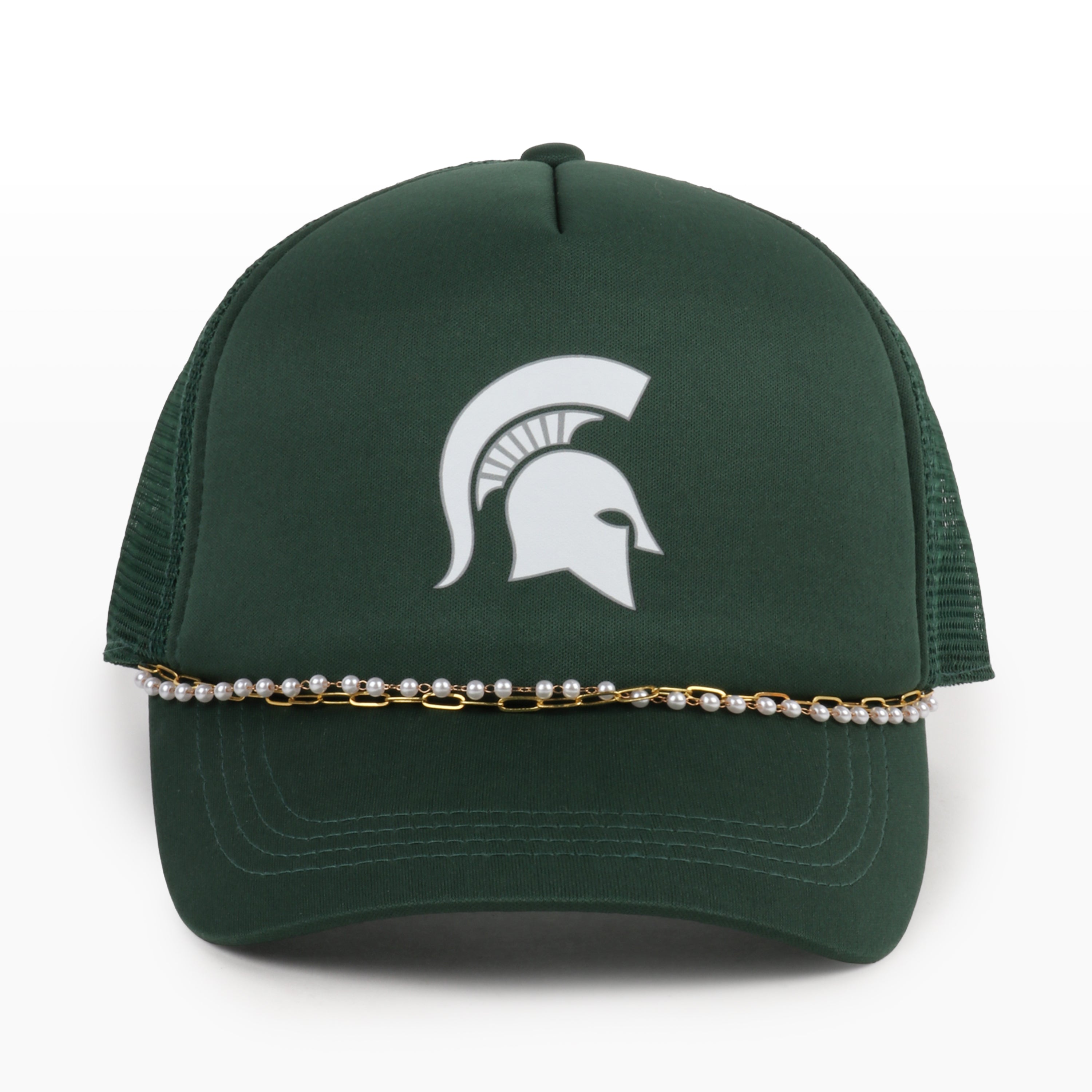 Michigan State University X PONYFLO® Pearl Chain Mesh-Back Cap