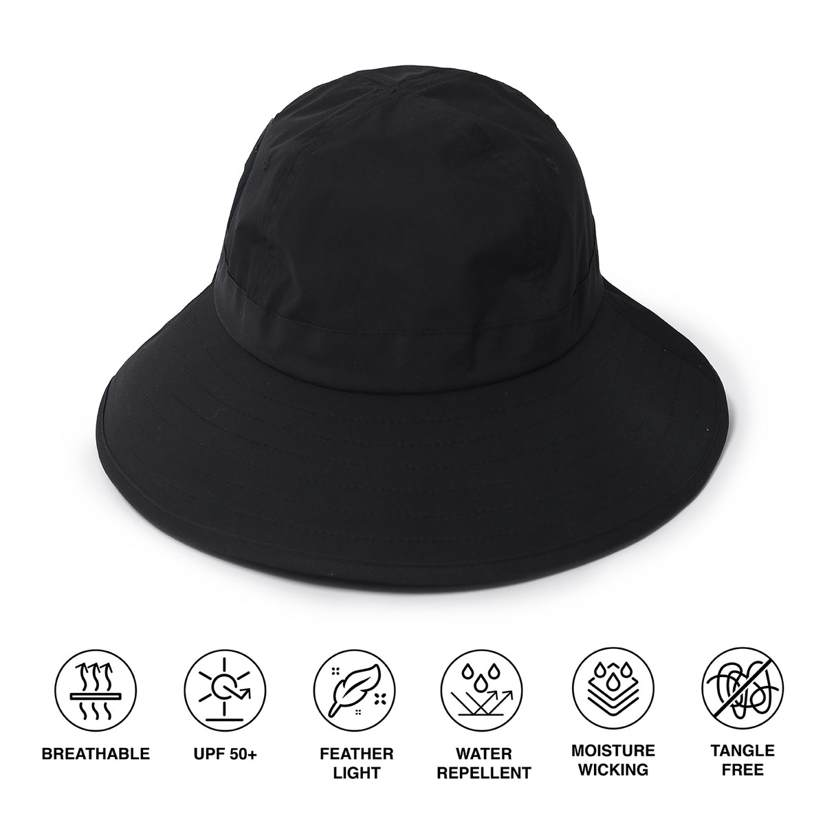 moves | PWA 《SUN DRY POD-HAT》 BLACK/ECRU M(59cm) / L(61.5