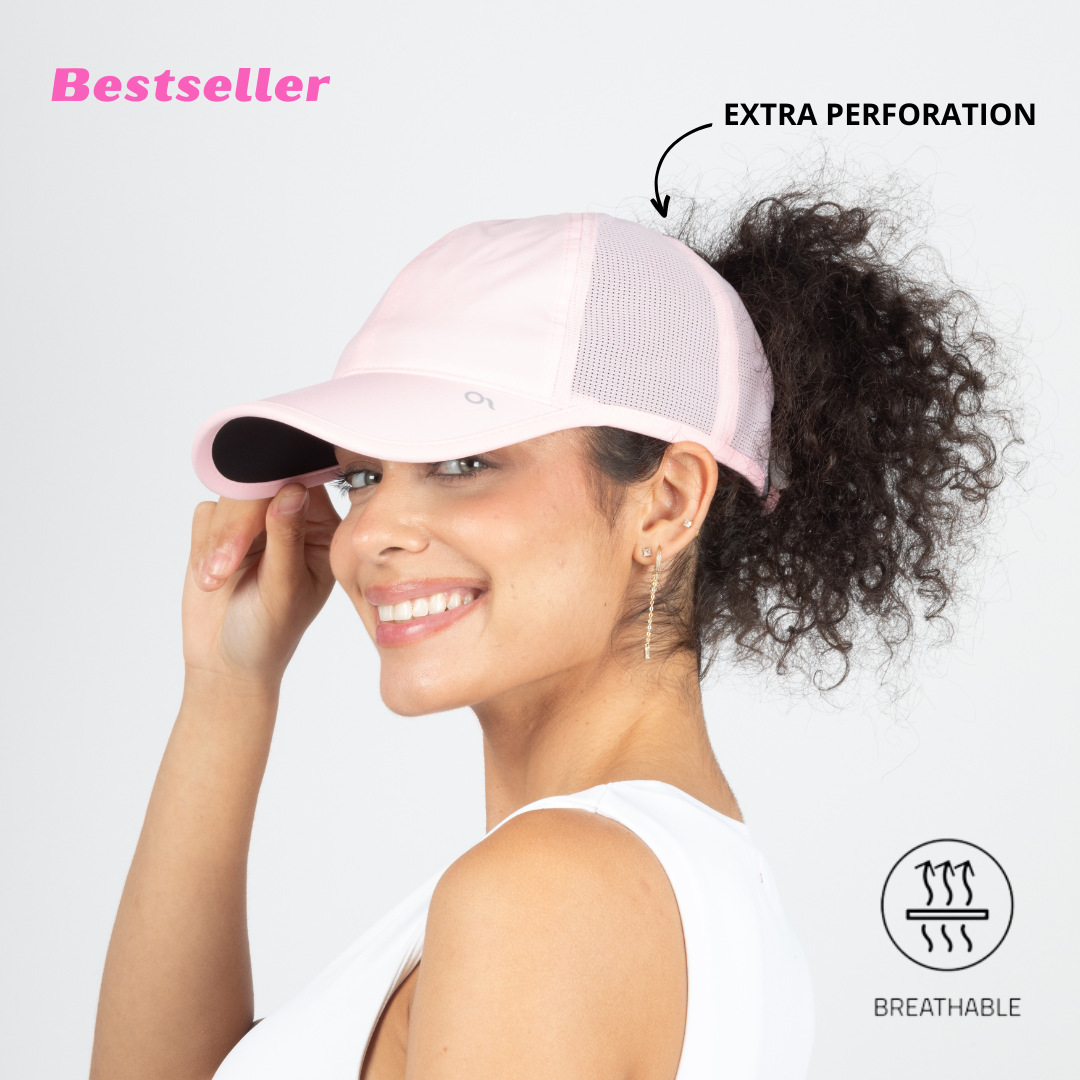 Ponyflo White Performance Women’s Hat Ava Performance Ponyflo® Ponytail Cap – PONYFLO main image 4