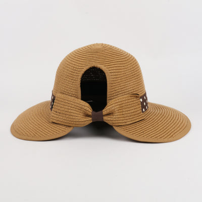 POLKA DOT BAND BACK BOW Ponyflo® Straw Hat