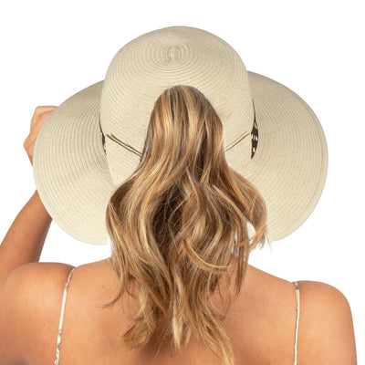 POLKA DOT BAND BACK BOW Ponyflo® Straw Hat