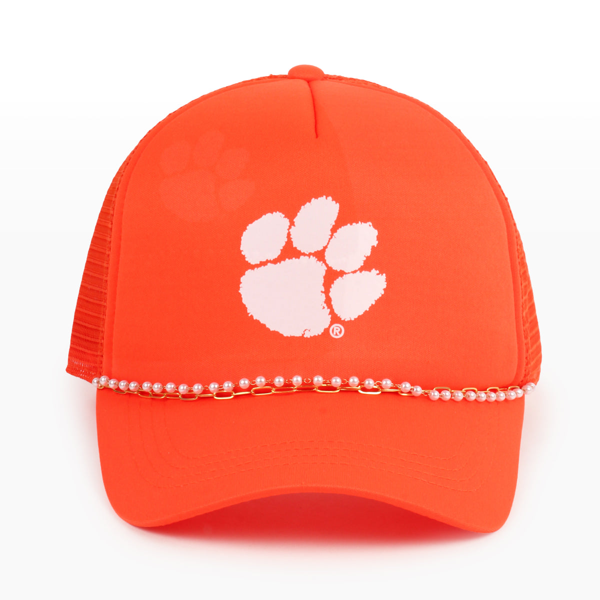 Clemson University X PONYFLO® Pearl Chain Mesh-Back Cap