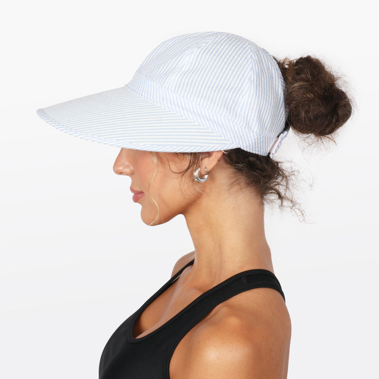 Striped Ponyflo® Ponytail Sunblocker