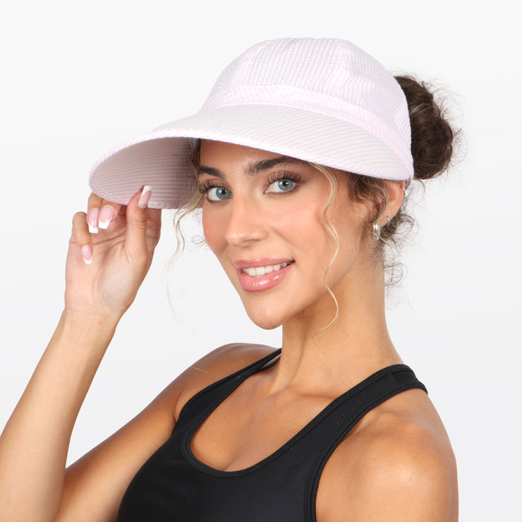 Striped Ponyflo® Ponytail Sunblocker