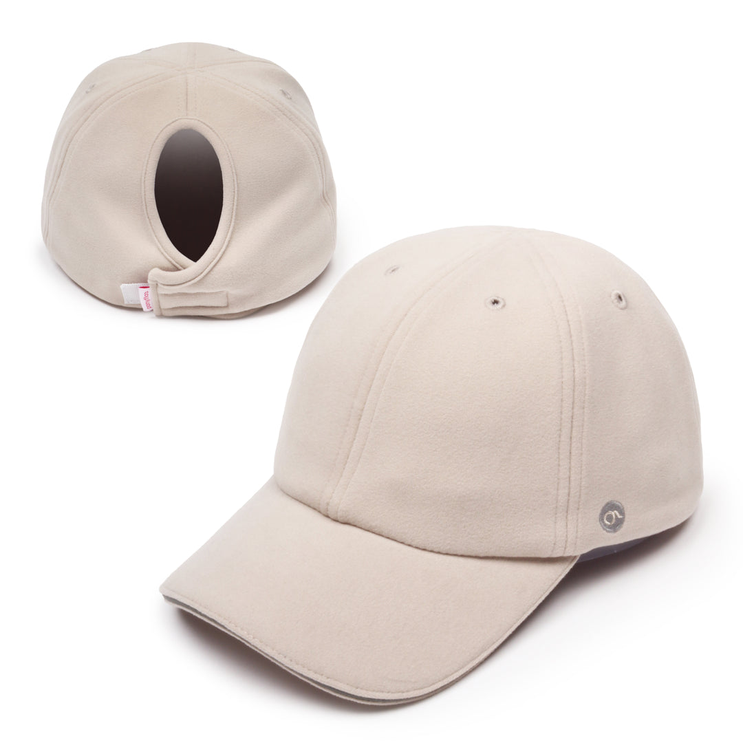 Ponyflo Basecap Für Damen – Baumwolle, Grau, Verstellbar, Mit Offenem Rücken Für Hohe Frisuren
