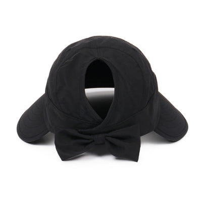 Solid Wide Brim Ponyflo Sunblocker® with Back Bow