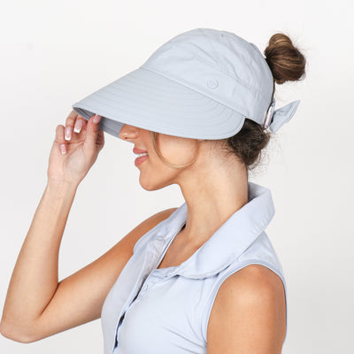 Solid Wide Brim Ponyflo Sunblocker® with Back Bow