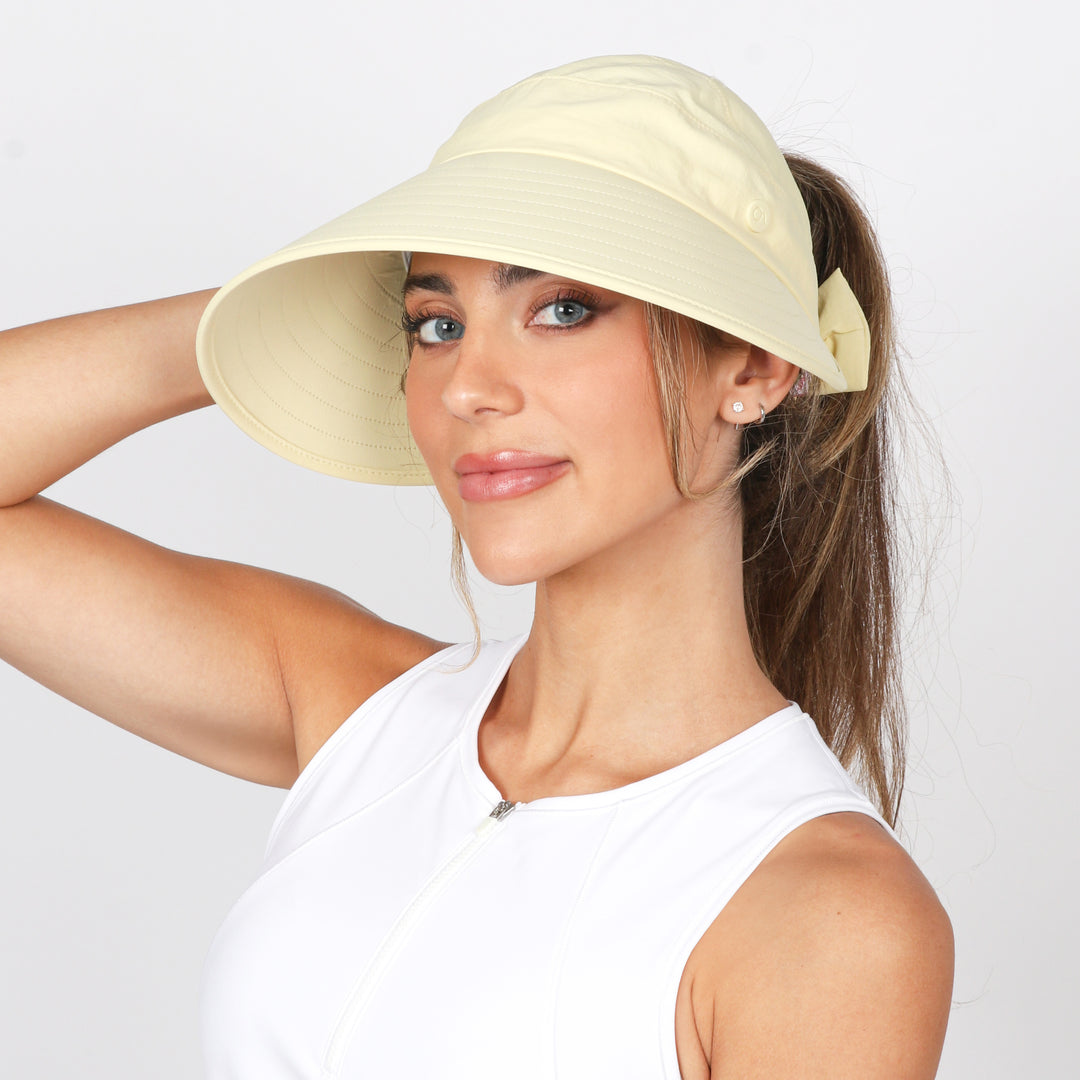 fran✨！ Sunblocker® with Back Bow – Ponyflo Ponytail Hats