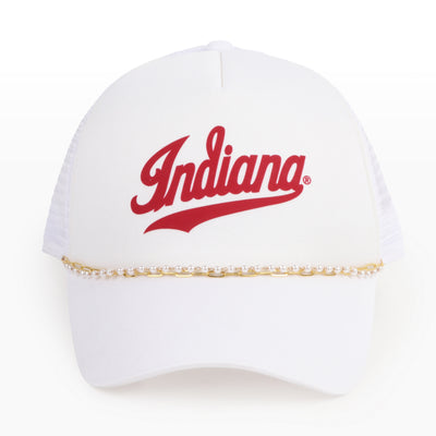 Indiana University X PONYFLO® Pearl Chain Mesh-Back Cap
