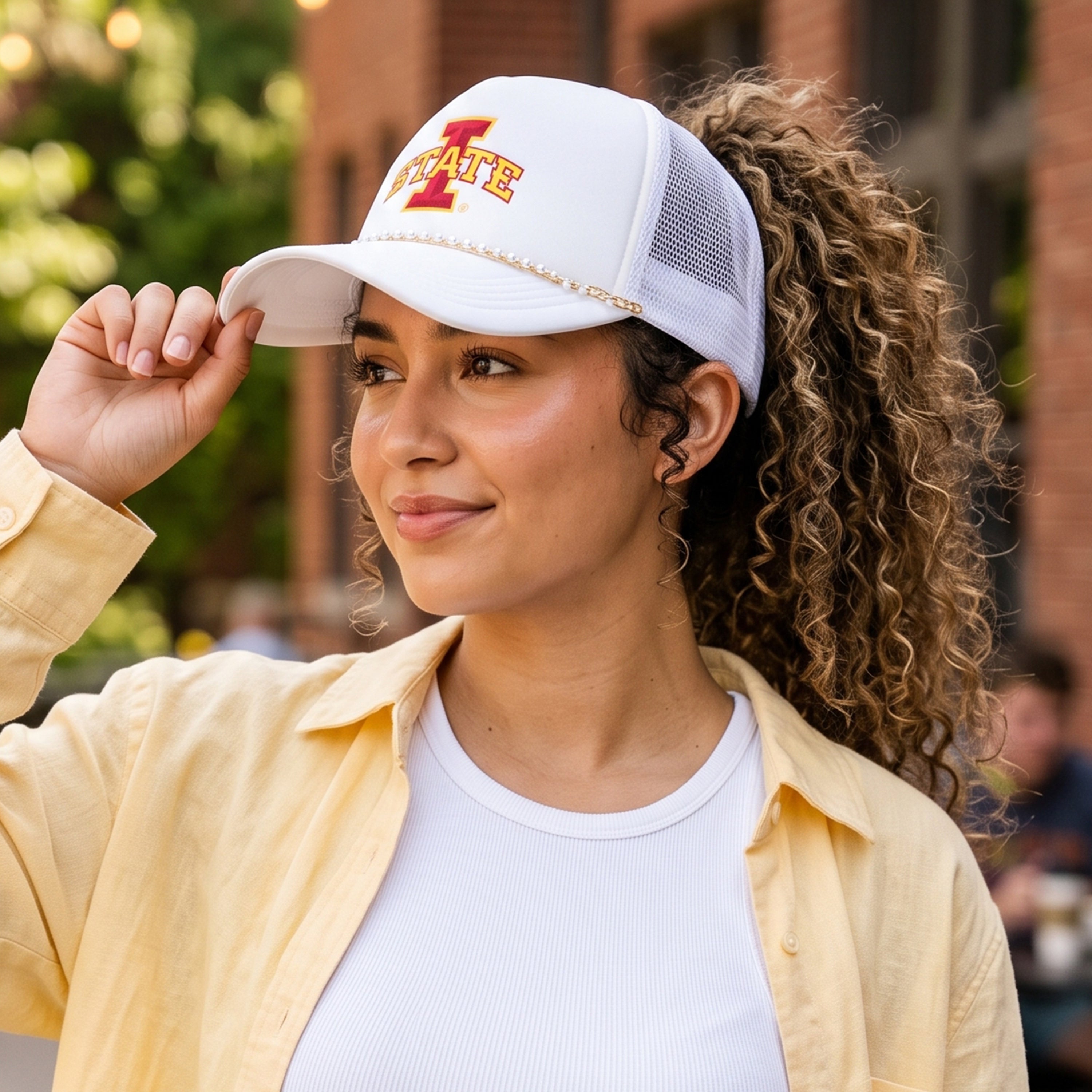 Iowa State University X PONYFLO® Pearl Chain Mesh-Back Cap