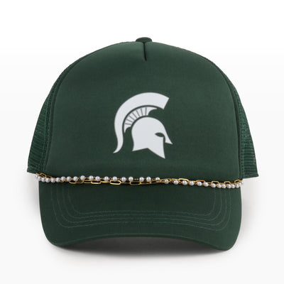 Michigan State University X PONYFLO® Pearl Chain Mesh-Back Cap