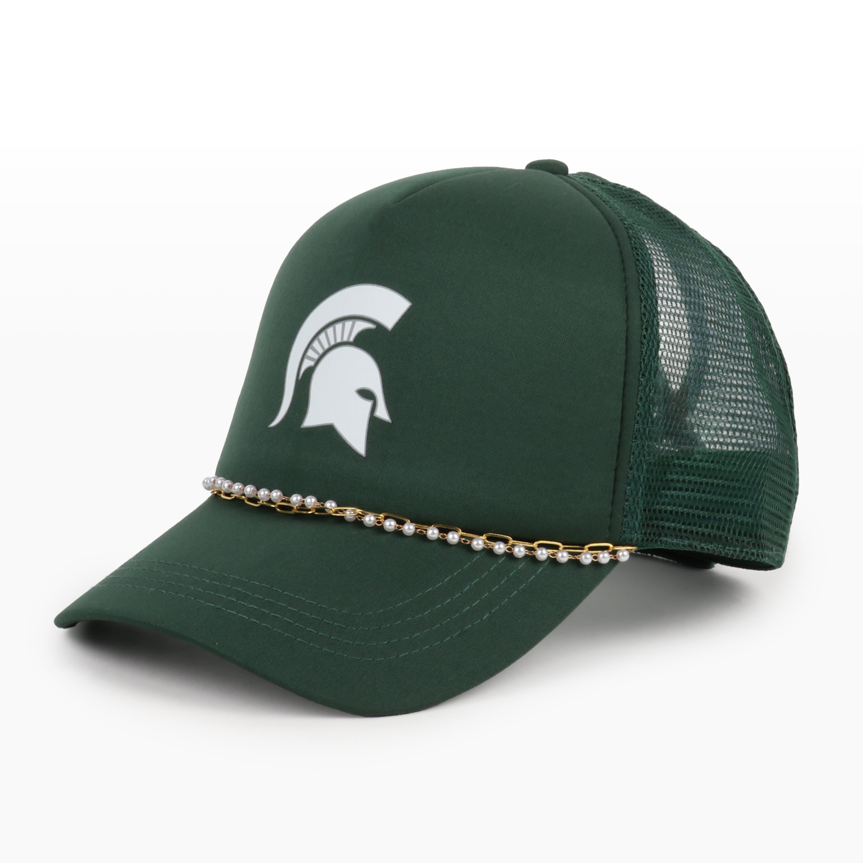 Michigan State University X PONYFLO® Pearl Chain Mesh-Back Cap