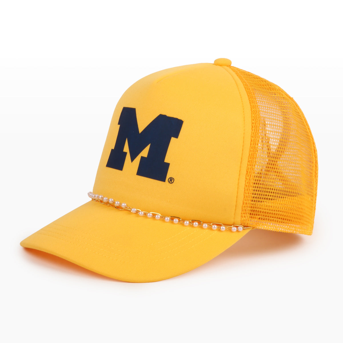 University of Michigan  X PONYFLO® Pearl Chain Mesh-Back Cap