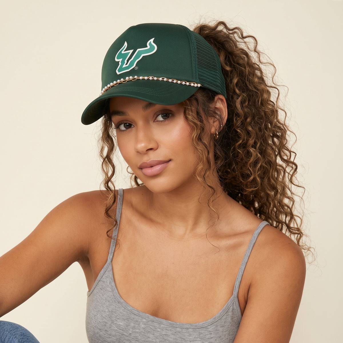 University of South Florida  X PONYFLO® Pearl Chain Mesh-Back Cap