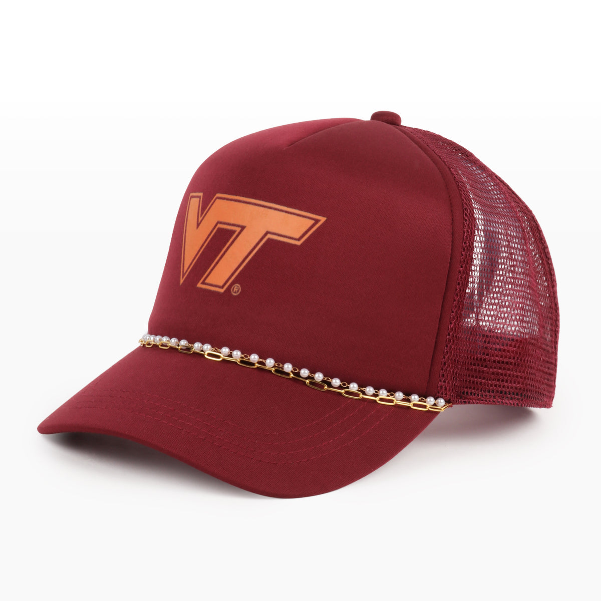 The Virginia Polytechnic Institute and State University  X PONYFLO® Pearl Chain Mesh-Back Cap (Copy)