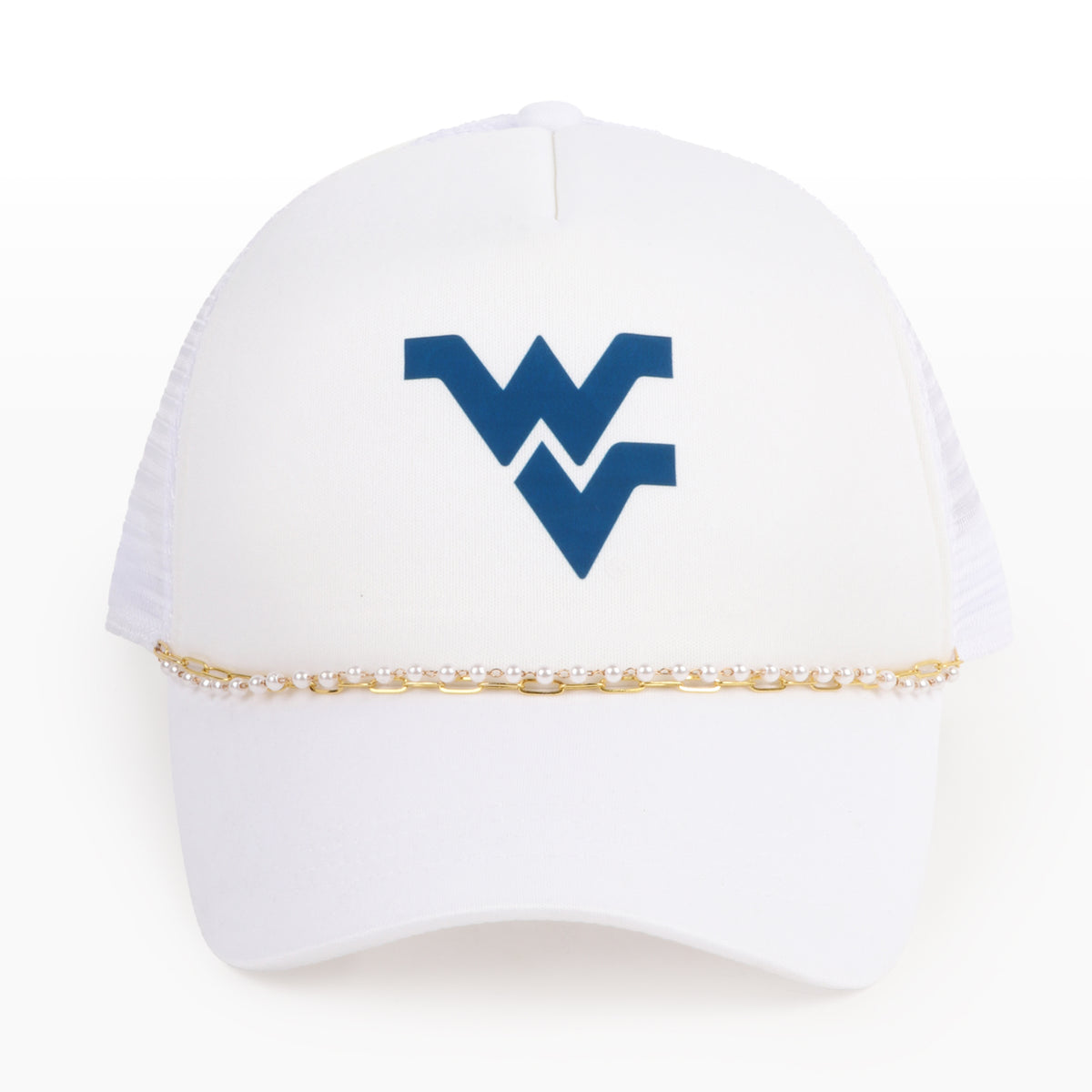 West Virginia University  X PONYFLO® Pearl Chain Mesh-Back Cap