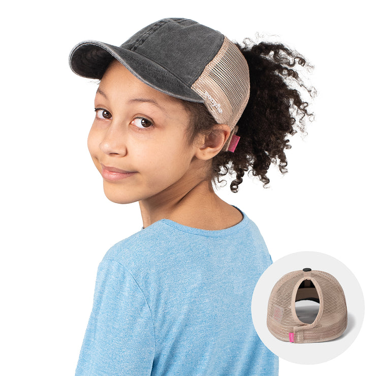 Kids Pigment Wash Mesh Back Cap - PONYFLO HATS