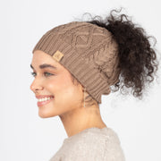 Daphne Recycled Knit Ponytail Beanie