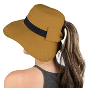 Floppy Straw Ponytail Sun Hat