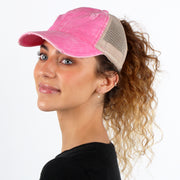 Emily Distressed Mesh Back Cap - PONYFLO HATS