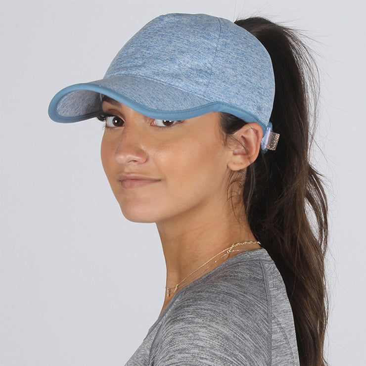 Jenny Flexible Active Heathered Ponytail Cap