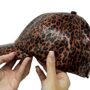 Satin Lined Ponytail Hat Shimmery Leopard Print - PONYFLO HATS