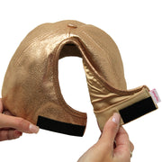 Satin Lined Cap - Faux Leather Gold - PONYFLO HATS