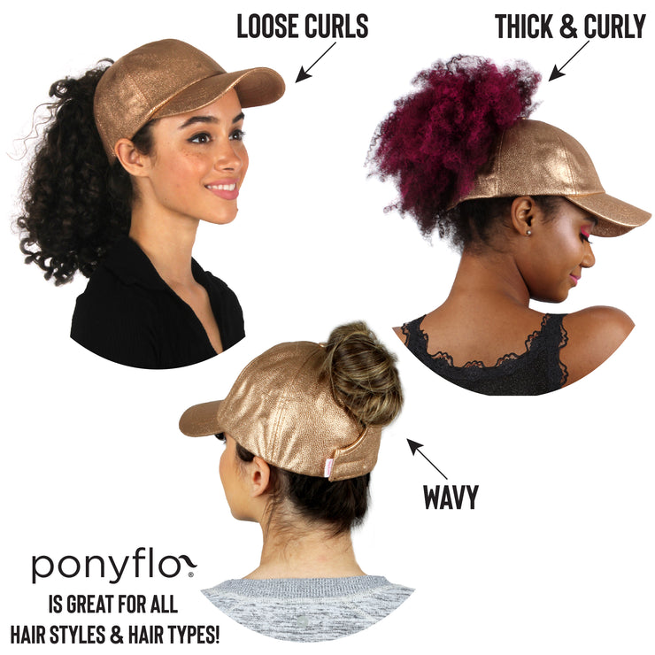 Satin Lined Cap - Faux Leather Gold - PONYFLO HATS