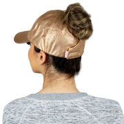 Satin Lined Cap - Faux Leather Gold - PONYFLO HATS