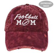 Football Mom Distressed Cotton Cap - PONYFLO HATS