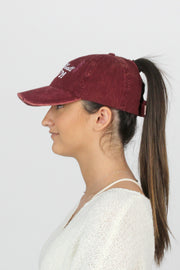 Football Mom Distressed Cotton Cap - PONYFLO HATS