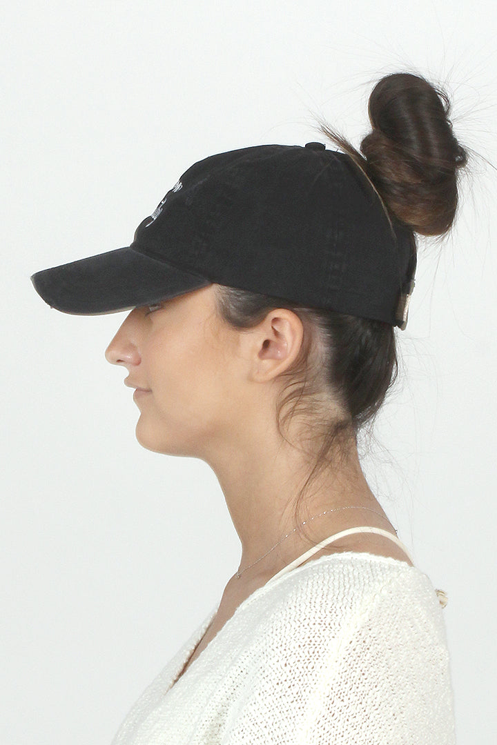 Mom Off Duty Distressed Cotton Cap - PONYFLO HATS