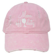 Mom Off Duty Distressed Cotton Cap - PONYFLO HATS