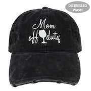 Mom Off Duty Distressed Cotton Cap - PONYFLO HATS